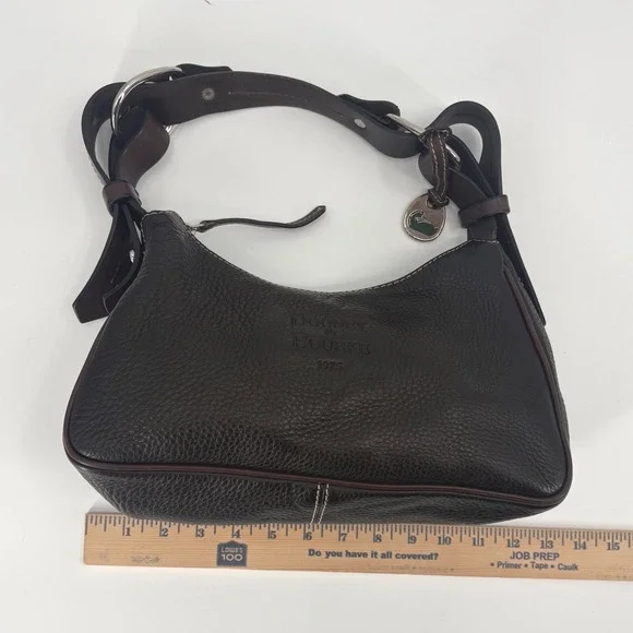 Dooney & Bourke Dark Brown Pebbled Leather Shoulder Bag Purse - Picture 8 of 9